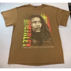 Zion Rootswear Bob Marley Shirt Men XL "Make way for a positive Day" Y2K Vintage